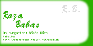 roza babas business card
